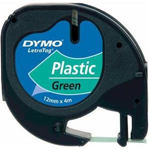 DYMO LetraTag-Band, plastična 12 mm x 4 m crno->zelena