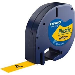 DYMO LetraTag-Band, plastična 12mm x 4m crna->gelb