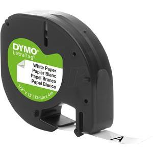 DYMO LetraTag-Band Papier 12mm x 4m schwarz->weiss