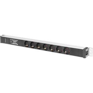 1U Aluminium PDU, Rackmountable 16A, 4000W, 250VAC 50/60Hz, 7x outlet CEE 7/7 2m cable, CEE 7/7 plug