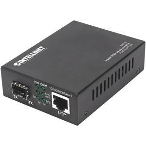 INTELLINET Gigabit PoE + Medienkonverter RJ45 SFP 120km