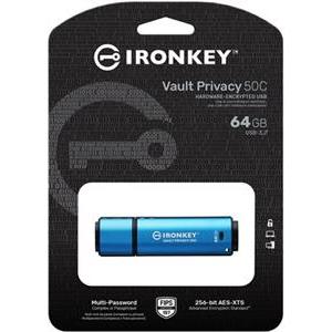 Kingston IronKey Vault Privacy 50C 64GB USB-C 256bit AES Encrypted