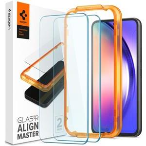 Spigen Glass Align Master Clear, zaštitno staklo za ekran telefona, 2 kom + okvir za instalaciju - Samsung Galaxy A54 5G (AGL05966) 