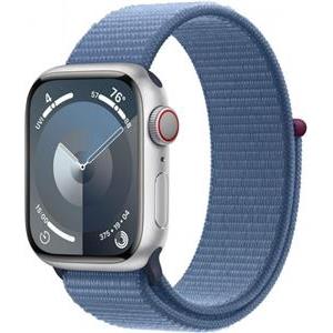Apple Watch 9 GPS+Cellular 45mm aluminium srebrna | Zimowy Błękit opaska sportowa