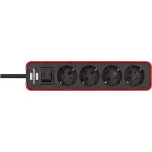 Brennenstuhl power strip Ecolor 4x red-black 1.5m