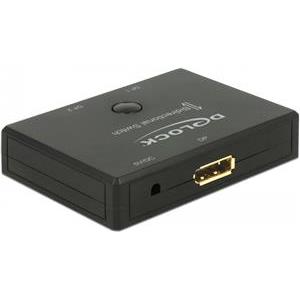 DeLock Displayport 2 - 1 Switch bidirectional 4K 60 Hz - video switch - 2 ports