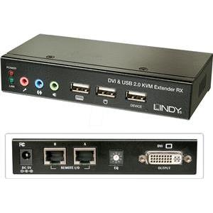 LINDY Cat6 KVM Extender Classic DVI USB Audio, 50m