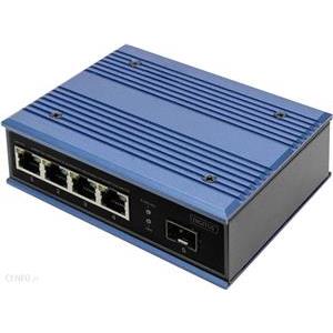 DIGITUS Industrial Ethernet Switch - 5 Ports - 4x Base-Tx (10/100) - 1x Base-Fx (100) SFP - PoE