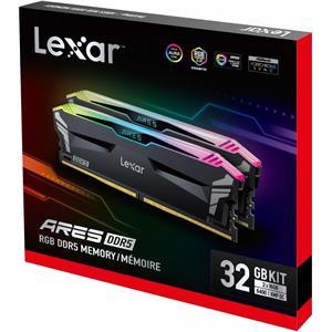 DDR5 32GB Ares 6400 LexarheatsinkRGBligthing 2x16GB Black intern retail