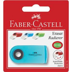 Gumica plastična Sleeve Mini Faber-Castell 182413 bijelo/prozirno sortirano blister!!