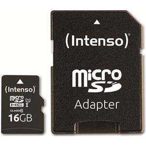 SD MicroSD Card 16GB Intenso SD-HC UHS-I inkl. SD- Adapter retail