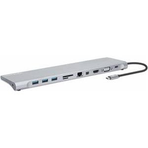 MANHATTAN USB-C ÜPD 11in1 docking station MST for 3 monitors