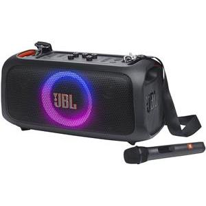 JBL Partybox On-The-Go Essential Bluetooth portable speaker with microphone.