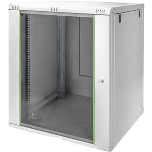 16U wall mounting cabinet 816.20x600x600 mm, color grey (RAL 7035) incl. rear side profile rails