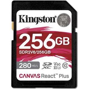 Kingston 256GB SDXC Canvas React Plus UHS-II 280R/150W U3 V60 for Full HD/4K
