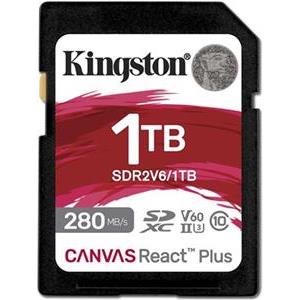 Kingston 1TB SDXC Canvas React Plus UHS-II 280R/150W U3 V60 for Full HD/4K