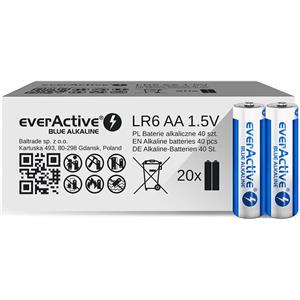 Alkaline batteries everActive Blue Alkaline LR5 AA - carton box - 40 pieces, limited edition