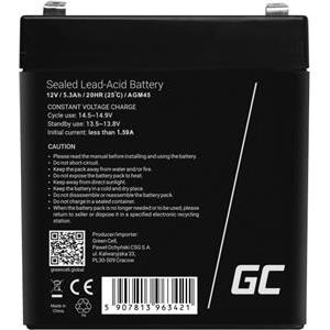 Green Cell AGM45 UPS battery Sealed Lead Acid (VRLA) 12 V 5,3 Ah