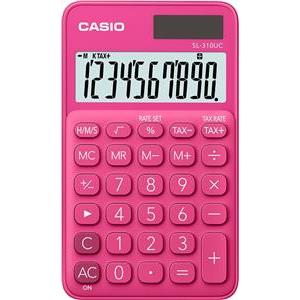 CASIO CALCULATOR POCKET SL-310UC-RD RED, 10 DIGIT DISPLAY