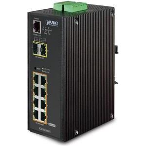 Planet Industrial 10-Port (8x 1GbE RJ45 36W Port POE (240w) 2x 100 1000 SFP Slots), L2 Managed Switch (-40 to 75 C)