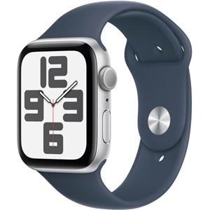 Apple Watch SE GPS 44mm aluminium srebrna | Sztormowy Błękit pasek sportowy M/L