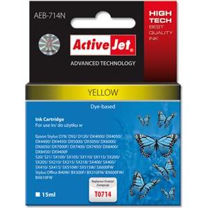 Activejet AEB-714N Ink cartridge (replacement for Epson T0714, T0894, T1004; Supreme; 15 ml; yellow)