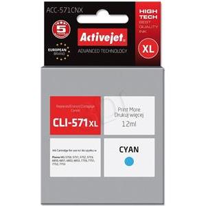 Activejet ACC-571CNX Ink cartridge (replacement for Canon CLI-571XLC; Supreme; 12 ml; cyan)