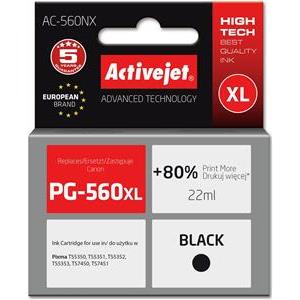 Activejet AC-560NX Printer Ink for Brother, Replacement Canon PG-560XL; Supreme; 22 ml; black