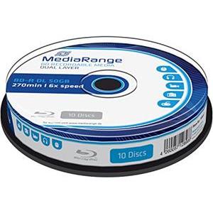 MediaRange Bluray 50GB 10pcs BD-R cake 6x Double Layer