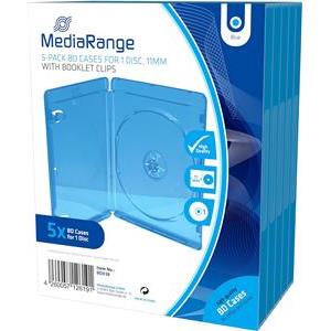 MediaRange BD Case for 1 disc, 11mm, blue, Pack 5