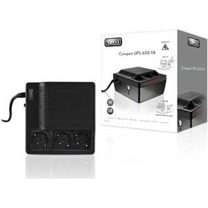 Sweex PP300, Compact UPS 600 VA 300W Connect up to 3 Different Devices, 3 x Schuko Output Receptacles, Dimensions 161 x 166 x 89.2 mm