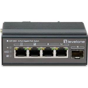 LevelOne Switch 5x GE IGP-0501 4xGE 1xGSFP 4xPoE+