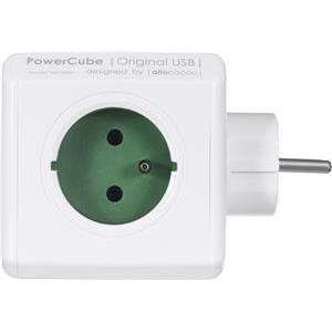 PowerCube Original 4 gniazda 2x USB zelena
