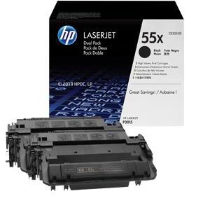 TON HP Toner 55X CE255XD Schwarz Hohe Kapazität Doppelpack