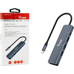 Equip Dock USB-C->HDMI,3xUSB3.0,100WPD 4K30Hz 0.25m gr