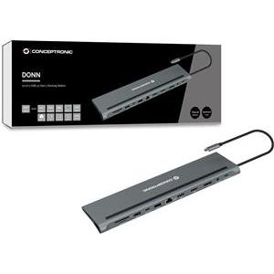 CONCEPTRONIC Dock USB-C->HDMI,DP,GbE,USB3.0/2.0,PD 0.18m gr