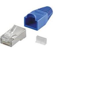 NaviaTec CAT5e shielded plug for round cable incl strain relief blue 10pc, SPLUG+SR_BLU_10