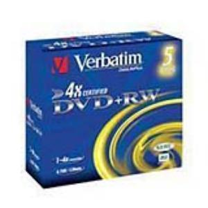 DVD+RW Verbatim, Kapacitet 4.7GB, 5 komada, Brzina 4×