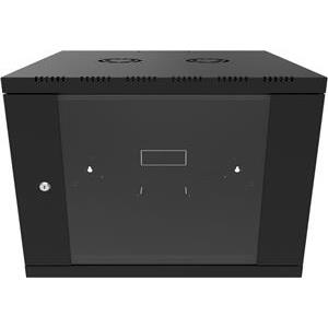 Canovate 6U 600x600x376 SINGLE zidni ormar s bočnim stranama koje se mogu otvoriti izvana, crni (WS3O-9-0666F)