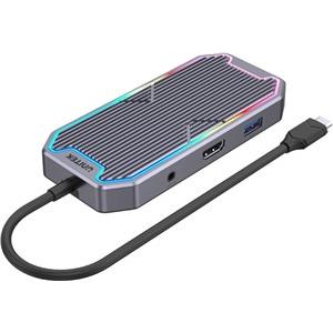 UNITEK uHUB S7+ Wired USB 3.2 Gen 2 (3.1 Gen 2) Type-C Grey