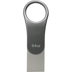 Silicon Power Mobile C80 USB flash drive 64 GB USB Type-A / USB Type-C 3.0 (3.1 Gen 1) Titanium