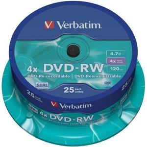 DVD-RW Verbatim 4,7GB 25pcs Jew 4x