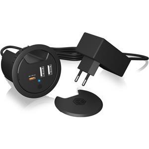 Icybox IB-HUB1407 built-in USB desktop charger with power supply and fast charging