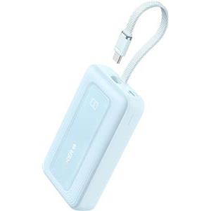 Anker Zolo Powerbank 10000 mAh, 30W with built-in USB-C cable, blue