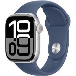 APPLE Watch Series 10 GPS 42mm Silver Aluminium Case with Denim Sport Band - S/M