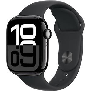 APPLE Watch Series 10 GPS + Cellular 42mm Jet Black Aluminium Case with Black Sport Band - M/L