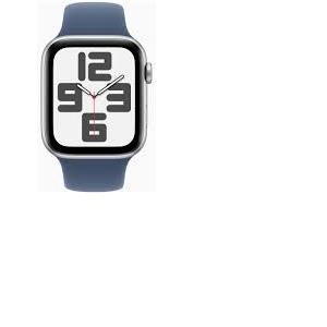 APPLE Watch SE GPS 44mm Silver Aluminium Case with Denim Sport Band - M/L