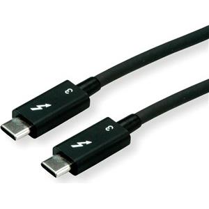 Roline Thunderbolt 3 kabel, 40GBit/s, 5A, M/M, 1.0m, crni