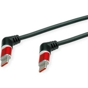 ROLINE 360° USB 2.0 kabel, C-C, M/M, 60W, crveno/crni, 1.0m