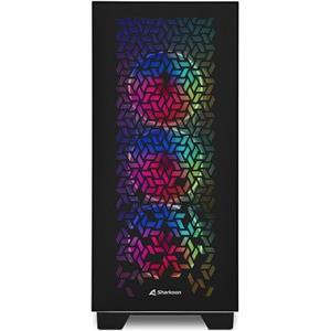Sharkoon ELITE SHARK CA300H Tower E-ATX kućište bez napajanja, prozirne bočne stranice, prednji/stražnji RGB ventilatori 4×120mm, crno